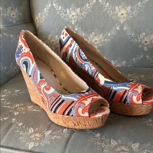 Nine West Open Toe Cork Wedge Shoes-Size 9M-Never Worn